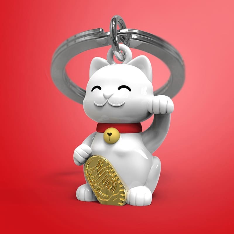 llavero gato suerte