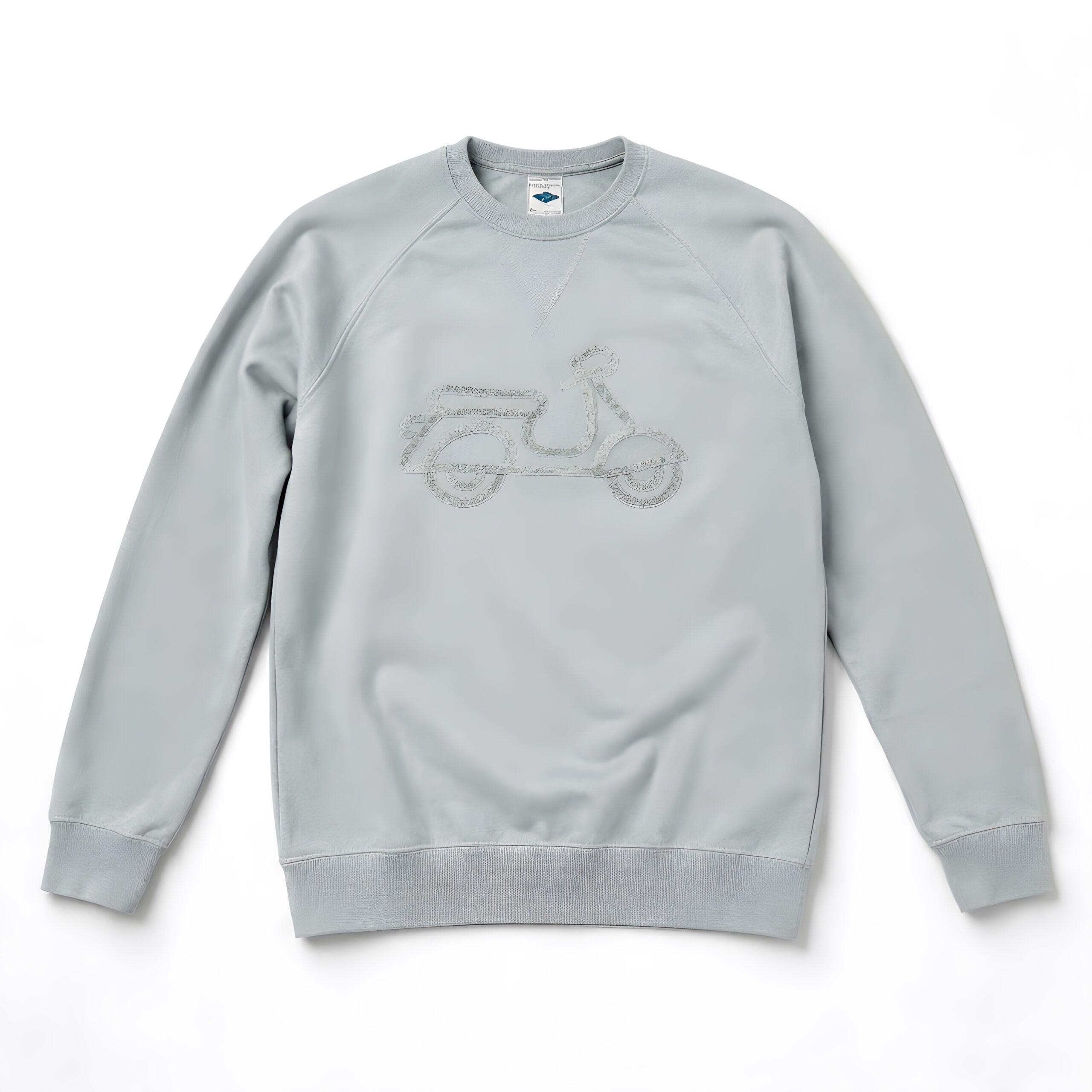 Sudadera Moto Antonio Bacci gris plomo con moto bordada tono sobre tono