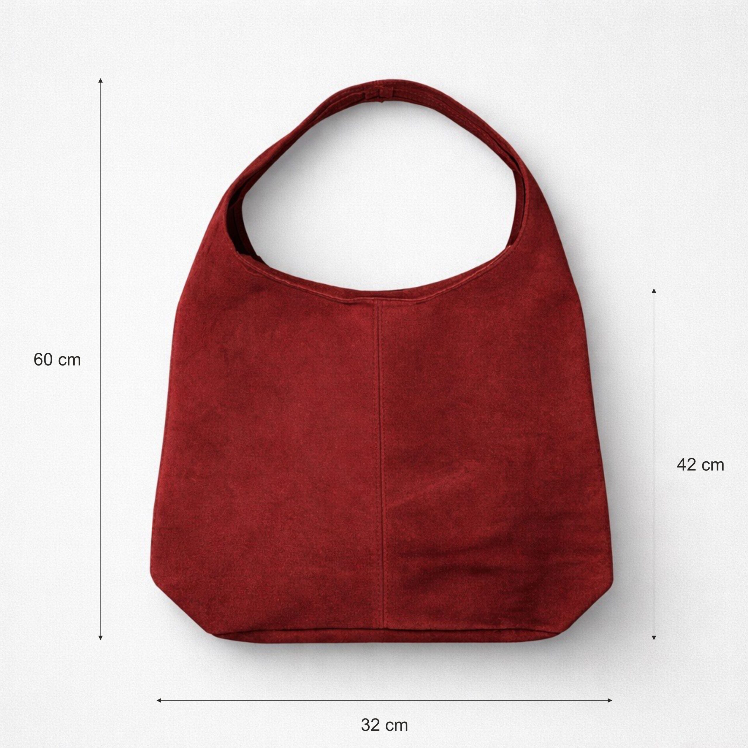 Bolso de piel de serraje con bandolera