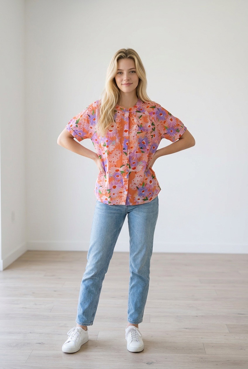 Blusa estampada naranja