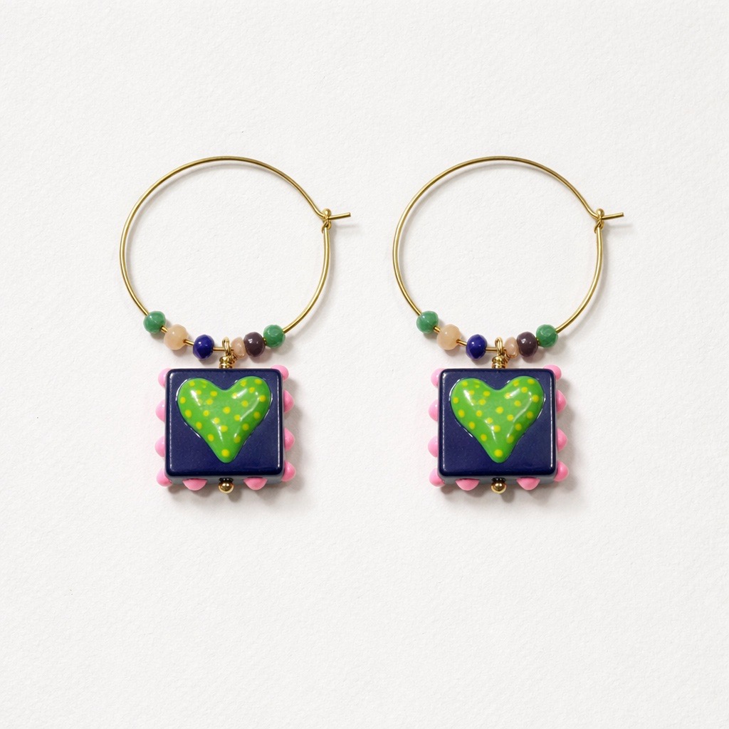 Pendientes corazón cristal