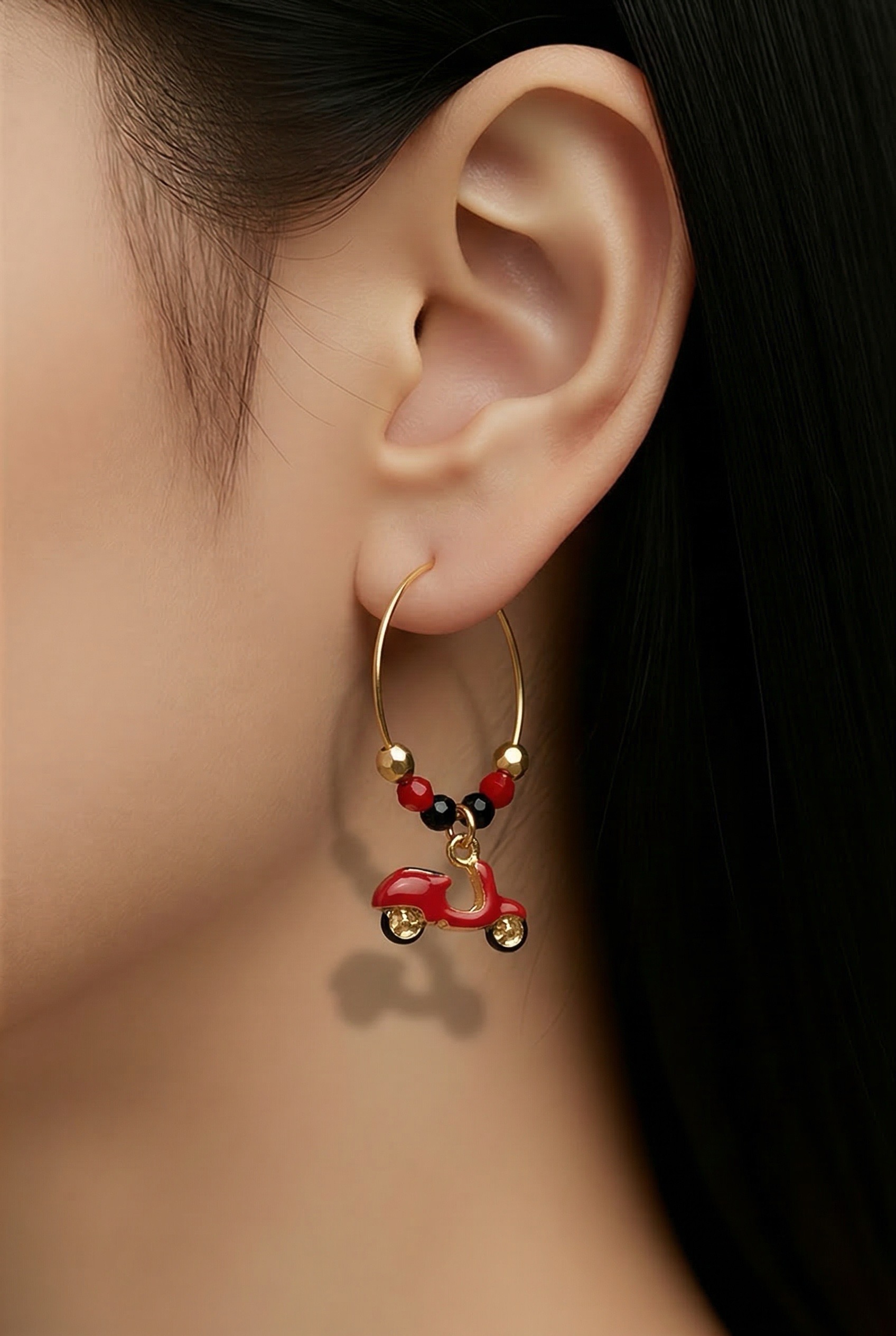 Pendientes Vespa roja