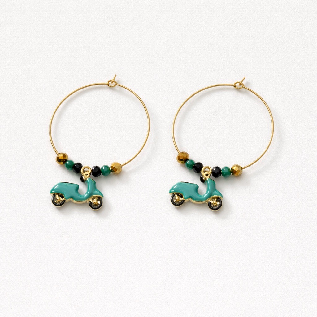 Pendientes Vespa verde