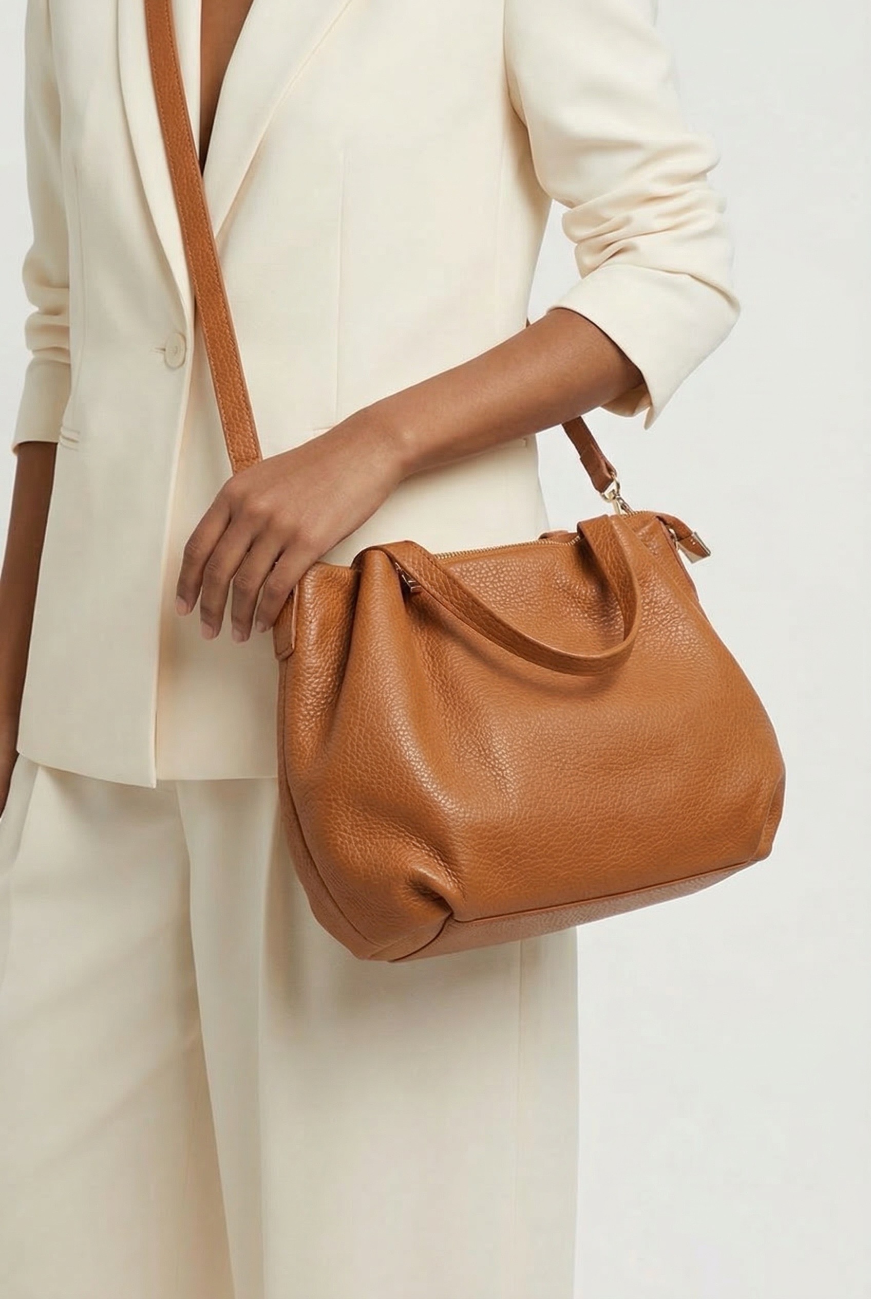 Bolso piel marrón