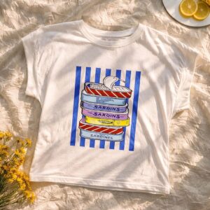 camiseta sardinas azul