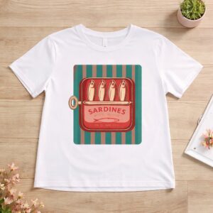 Camiseta Sardinas Rayas Verde