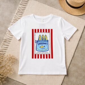Camiseta Sardinas Rayas Rojas