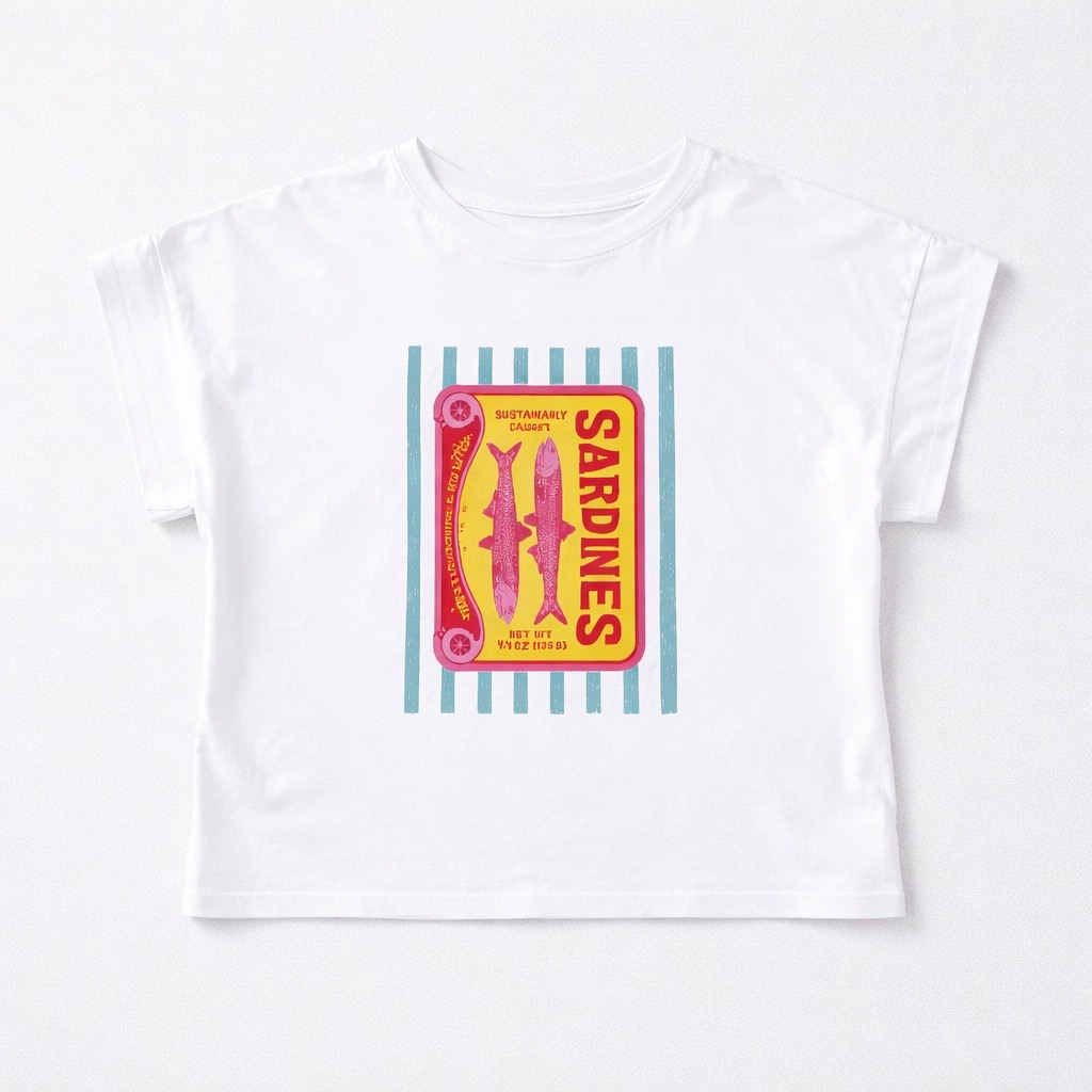 Camiseta Sardinas Rayas Gris