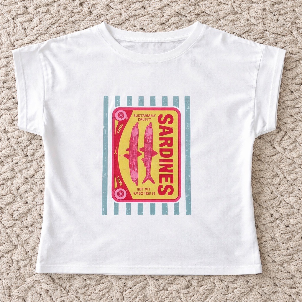 Camiseta Sardinas Rayas Gris