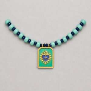 Collar Donuts Cristal y Corazon cuadrado