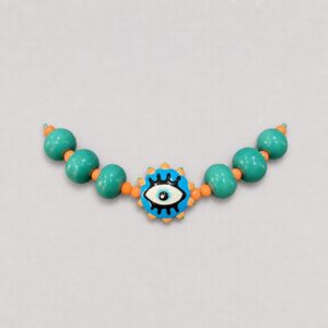 Collar Donuts Cristal verde y ojo cristal
