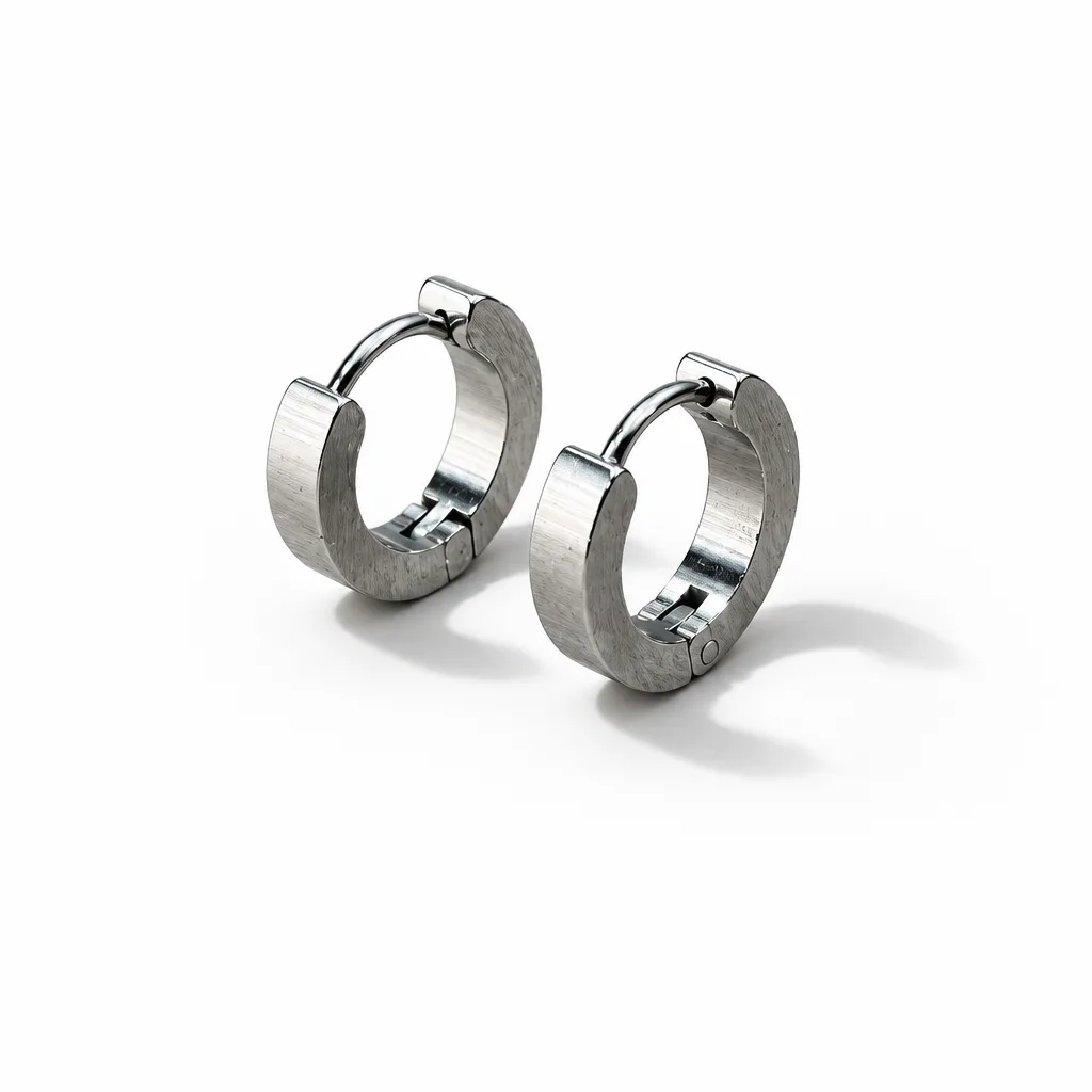 Pareja de pendientes de aro de acero inoxidable color acero de 13 mm y 3 mm de grosor, con cierre de bisagra