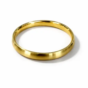 Pulsera rígida de acero chapado en oro con acabado mate por fuera y brillante por dentro