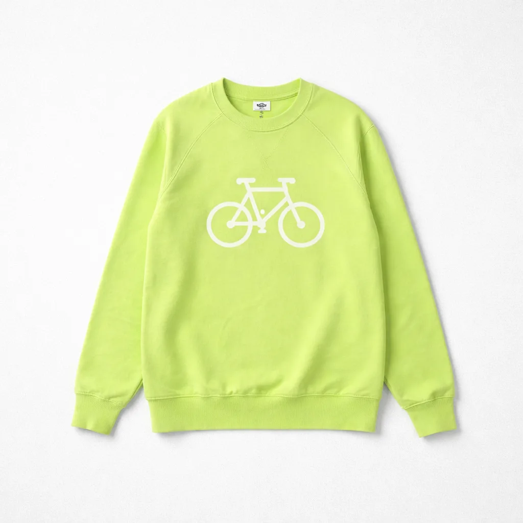 Sudadera Bicicleta Antonio Bacci verde lima con bicicleta blanca